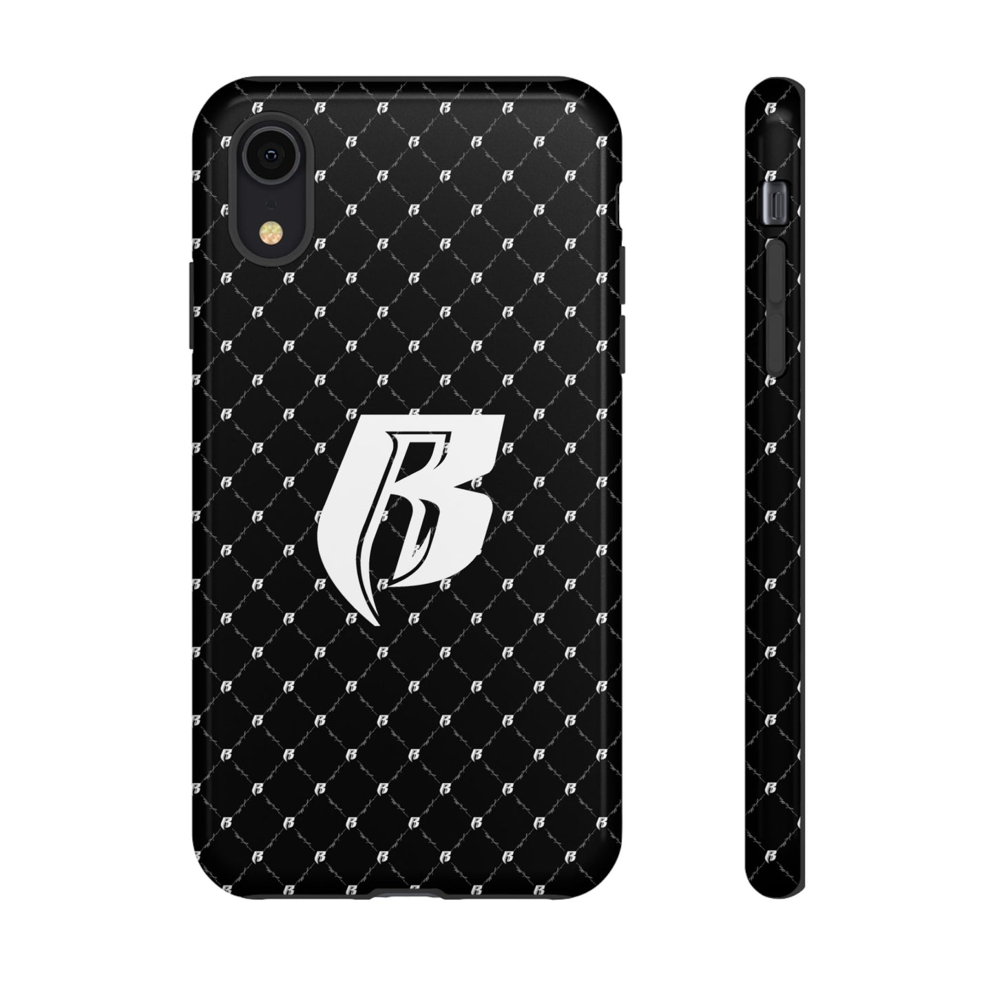 Black RR Patterned Tough Case – Monogram 'R' Protective Phone Case