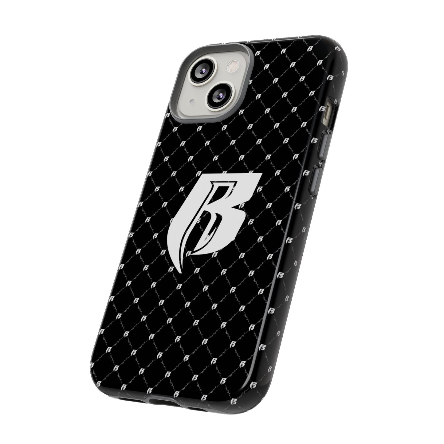 Black RR Patterned Tough Case – Monogram 'R' Protective Phone Case