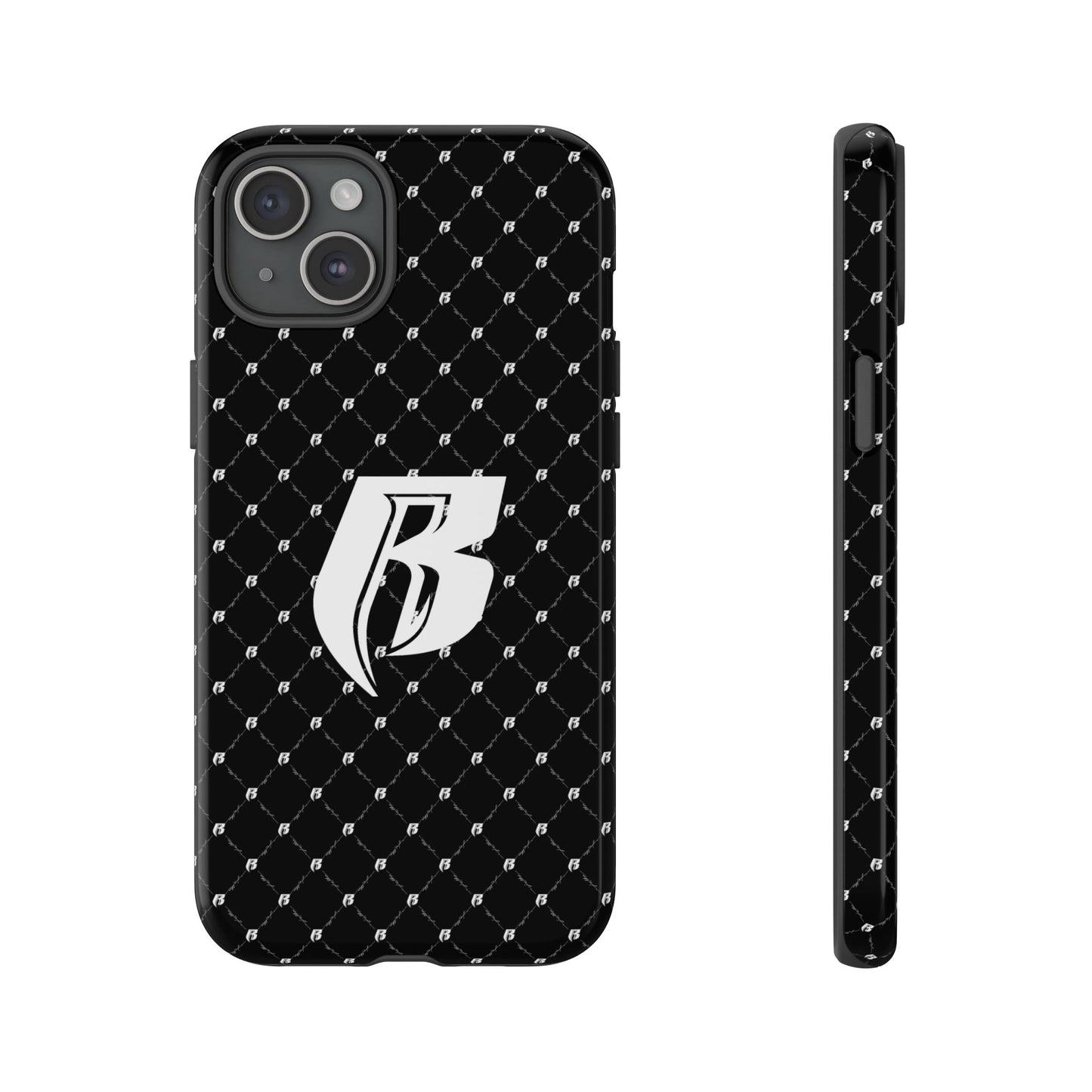 Black RR Patterned Tough Case – Monogram 'R' Protective Phone Case