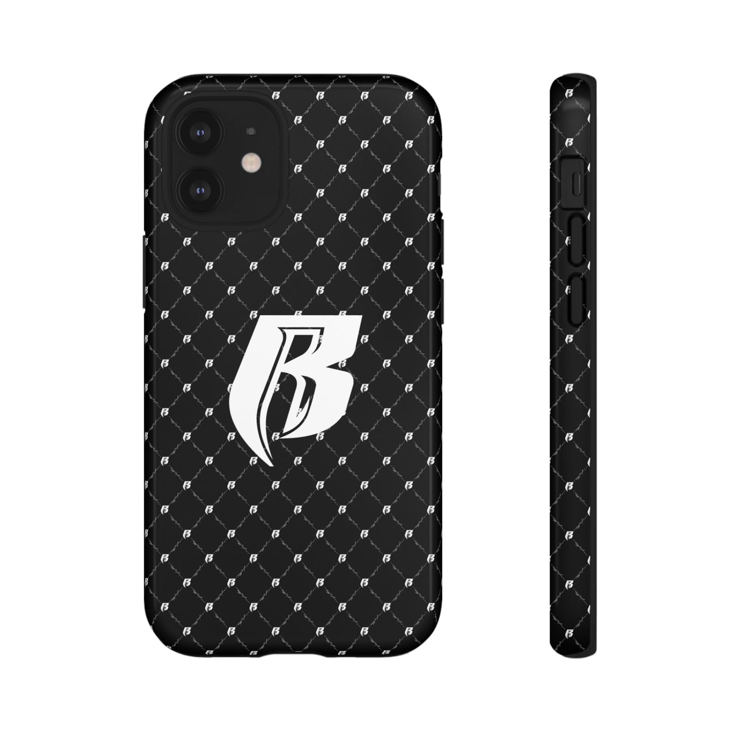 Black RR Patterned Tough Case – Monogram 'R' Protective Phone Case