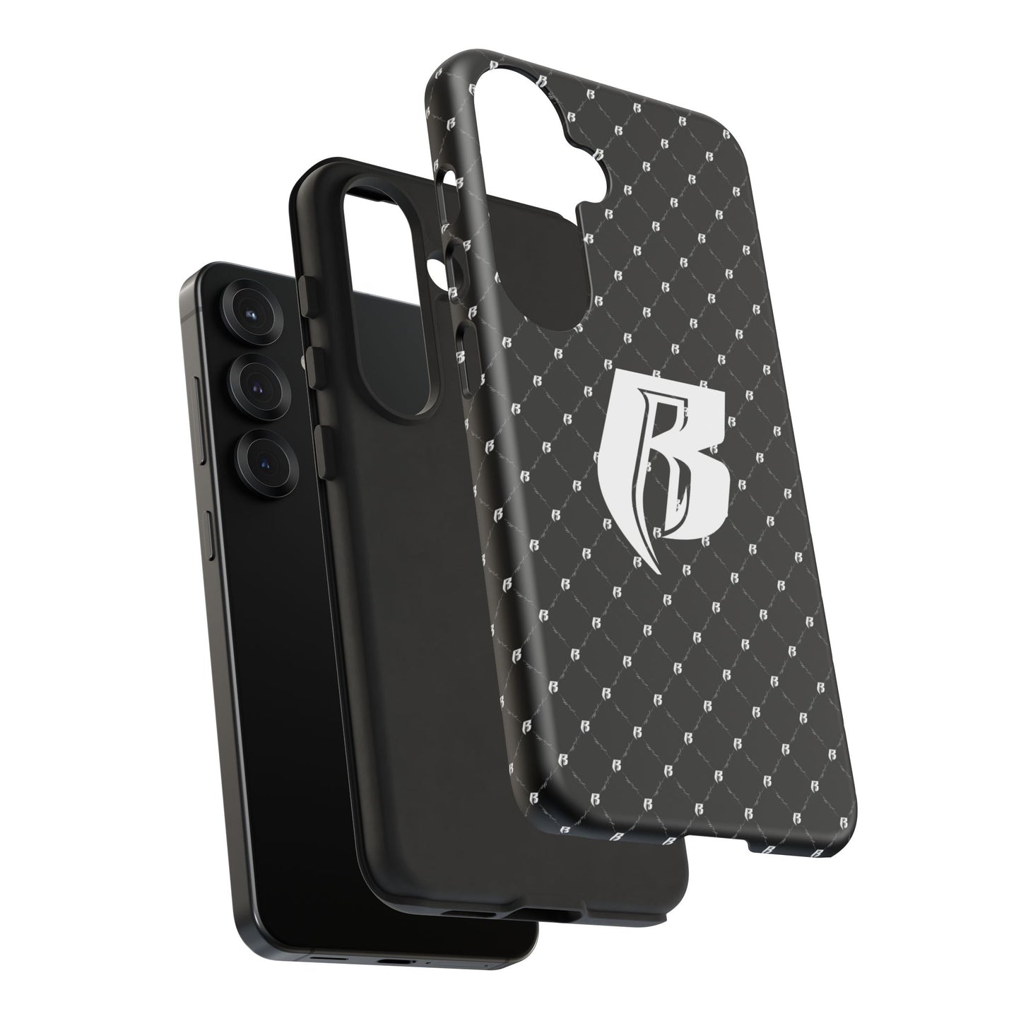 Black RR Patterned Tough Case – Monogram 'R' Protective Phone Case