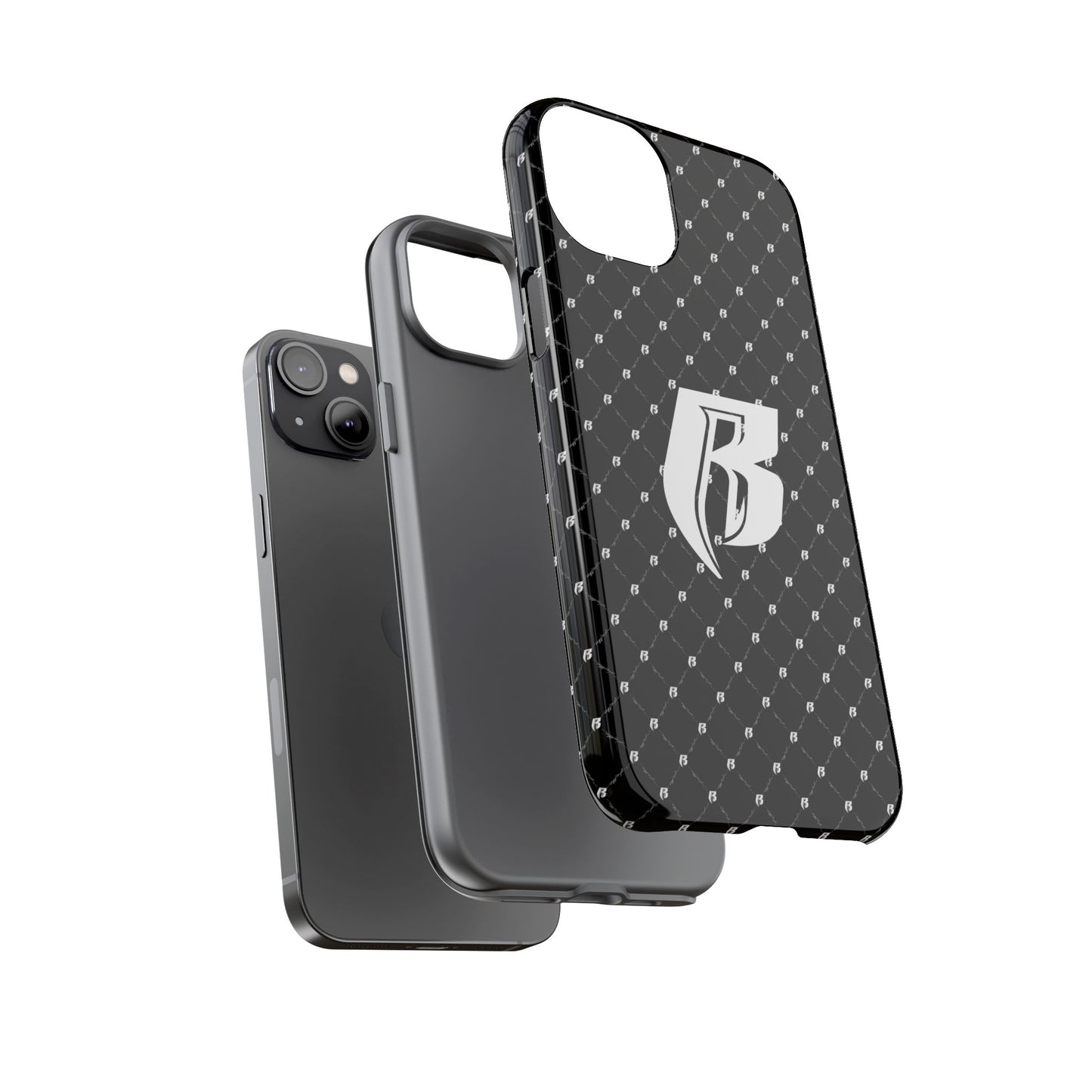 Black RR Patterned Tough Case – Monogram 'R' Protective Phone Case