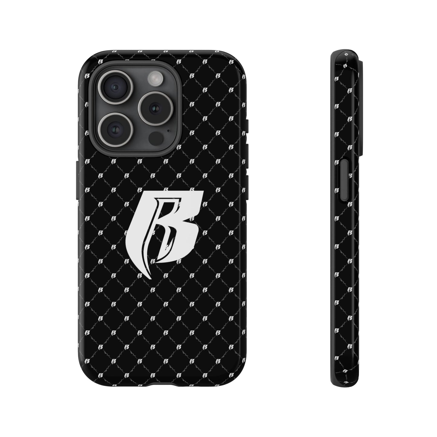Black RR Patterned Tough Case – Monogram 'R' Protective Phone Case