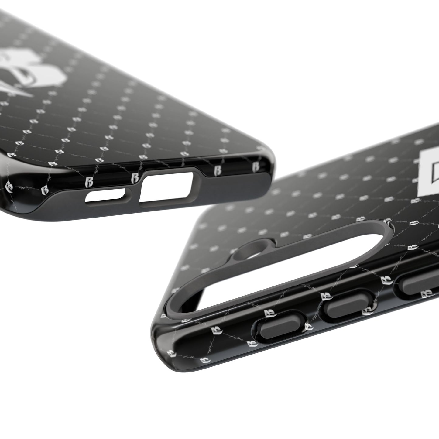 Black RR Patterned Tough Case – Monogram 'R' Protective Phone Case