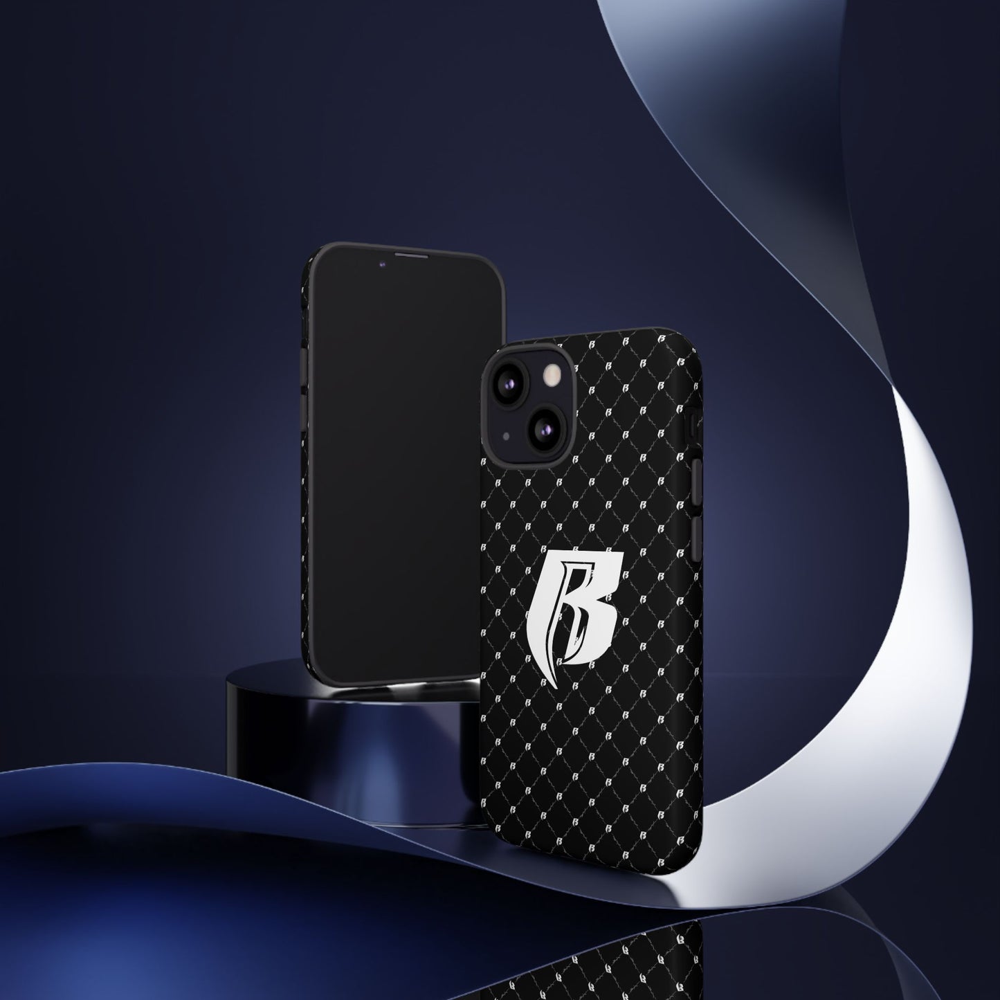 Black RR Patterned Tough Case – Monogram 'R' Protective Phone Case