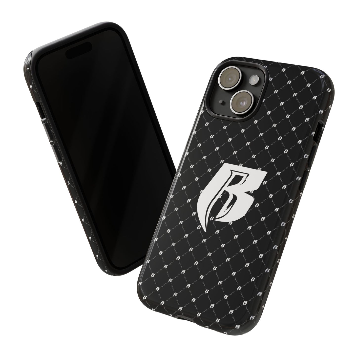 Black RR Patterned Tough Case – Monogram 'R' Protective Phone Case