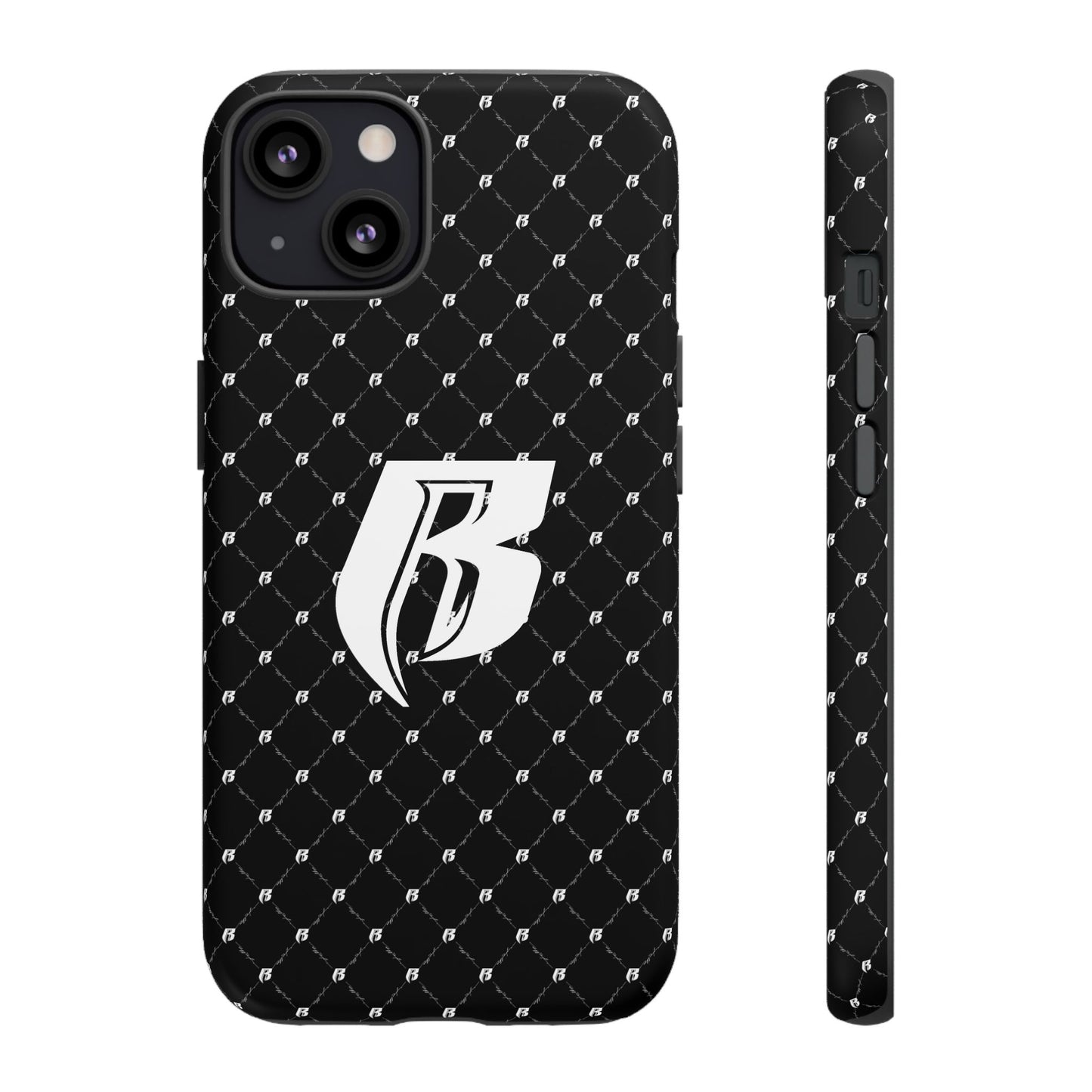 Black RR Patterned Tough Case – Monogram 'R' Protective Phone Case