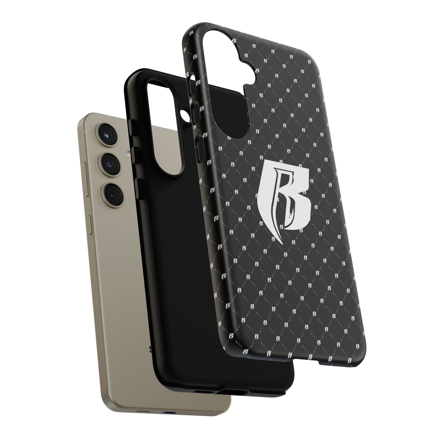 Black RR Patterned Tough Case – Monogram 'R' Protective Phone Case