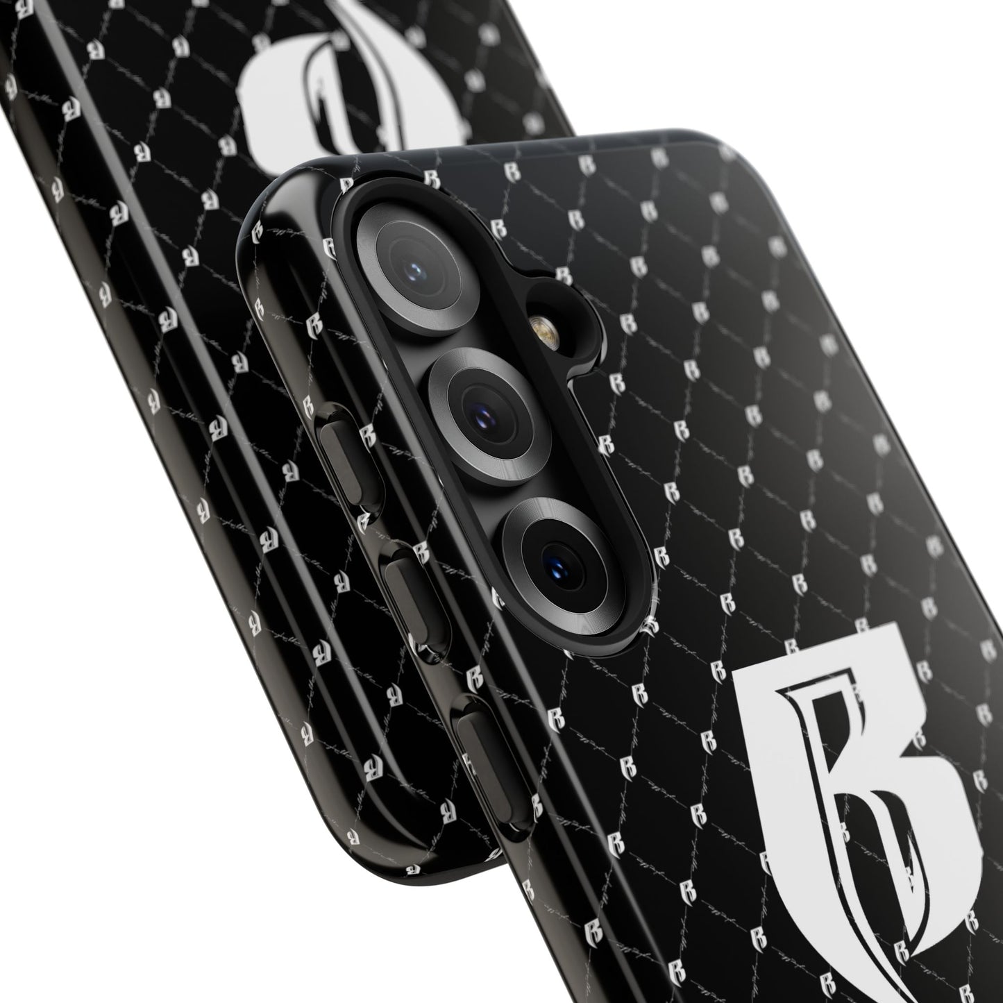 Black RR Patterned Tough Case – Monogram 'R' Protective Phone Case