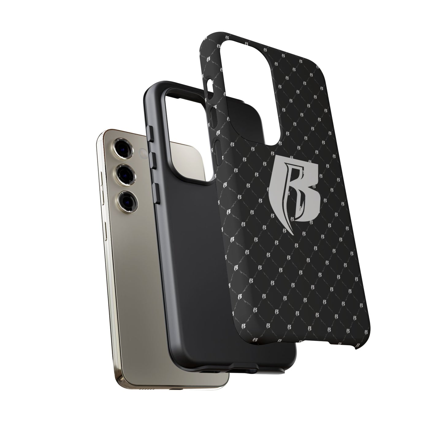 Black RR Patterned Tough Case – Monogram 'R' Protective Phone Case