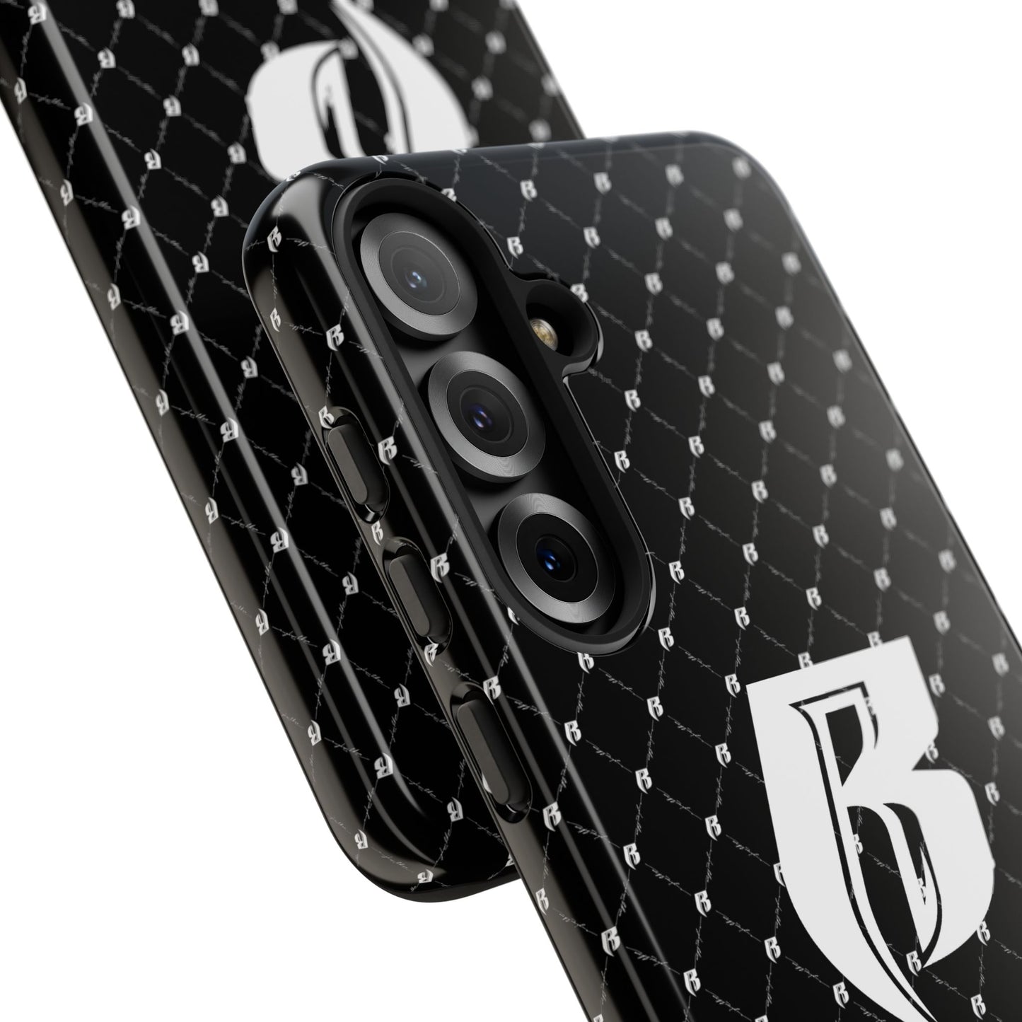 Black RR Patterned Tough Case – Monogram 'R' Protective Phone Case
