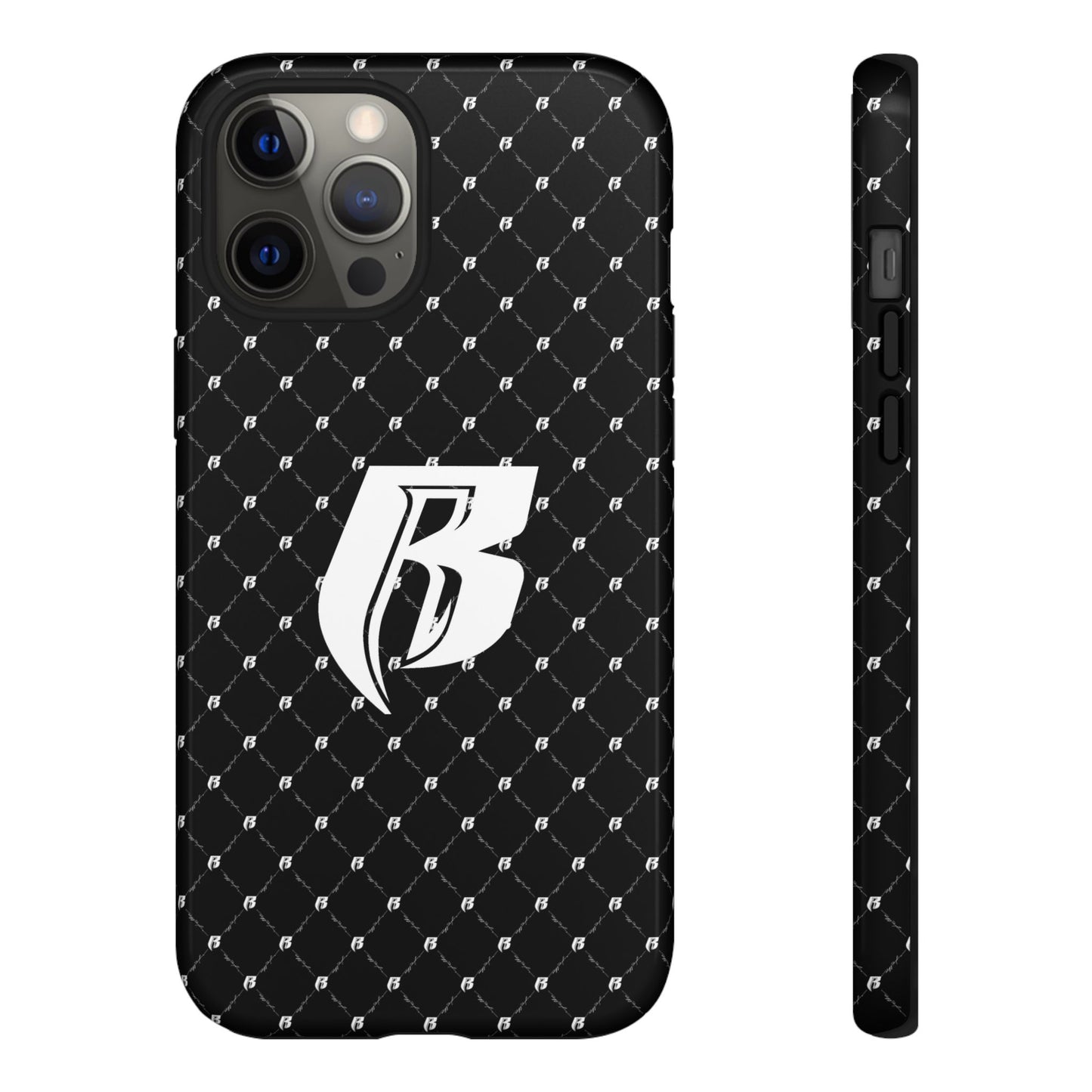 Black RR Patterned Tough Case – Monogram 'R' Protective Phone Case
