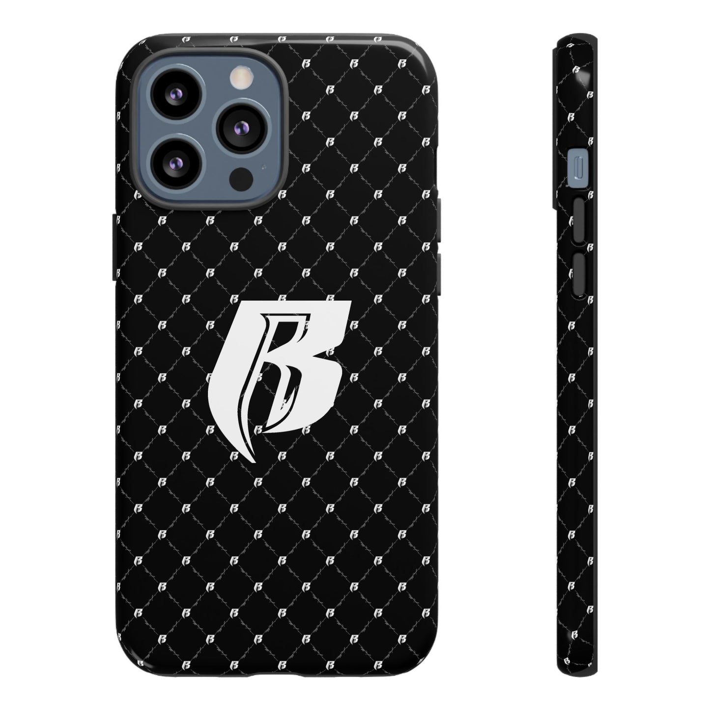 Black RR Patterned Tough Case – Monogram 'R' Protective Phone Case