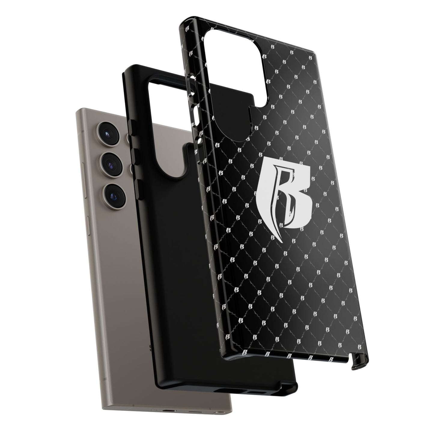 Black RR Patterned Tough Case – Monogram 'R' Protective Phone Case