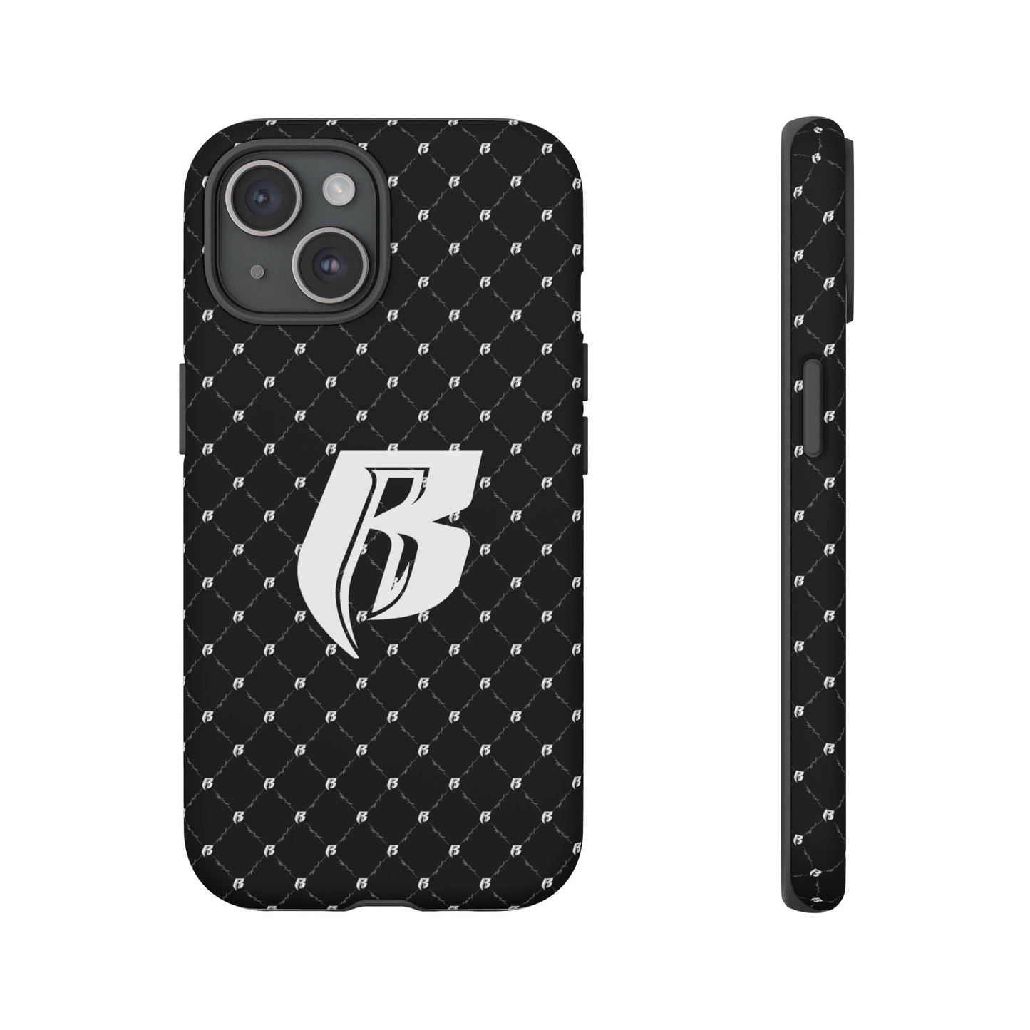 Black RR Patterned Tough Case – Monogram 'R' Protective Phone Case