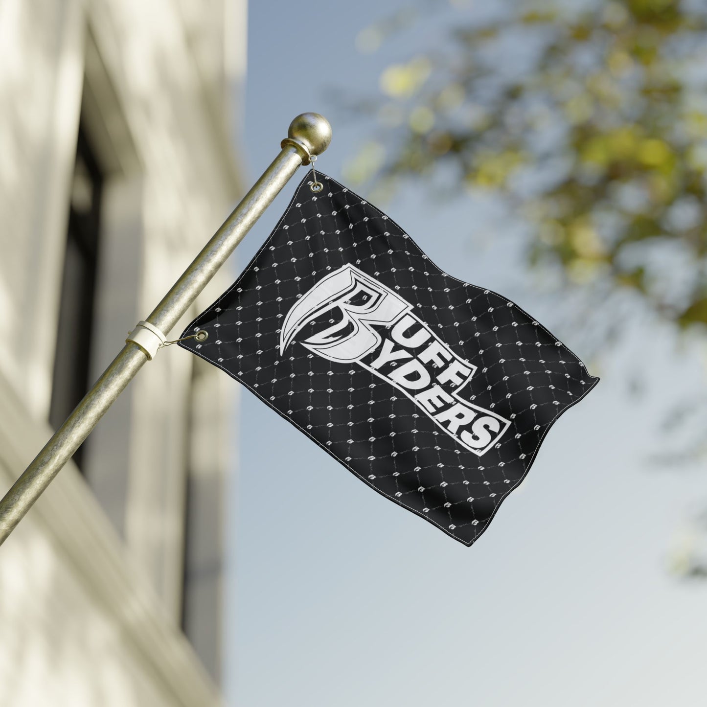 Ruff Ryders Logo Flag — Double-Sided Black Graphic Flag