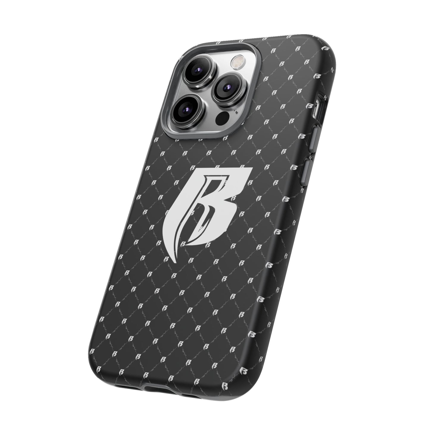 Black RR Patterned Tough Case – Monogram 'R' Protective Phone Case
