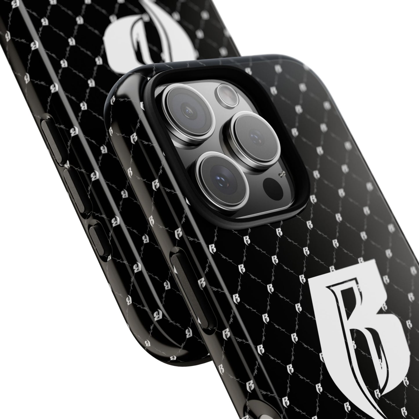 Black RR Patterned Tough Case – Monogram 'R' Protective Phone Case