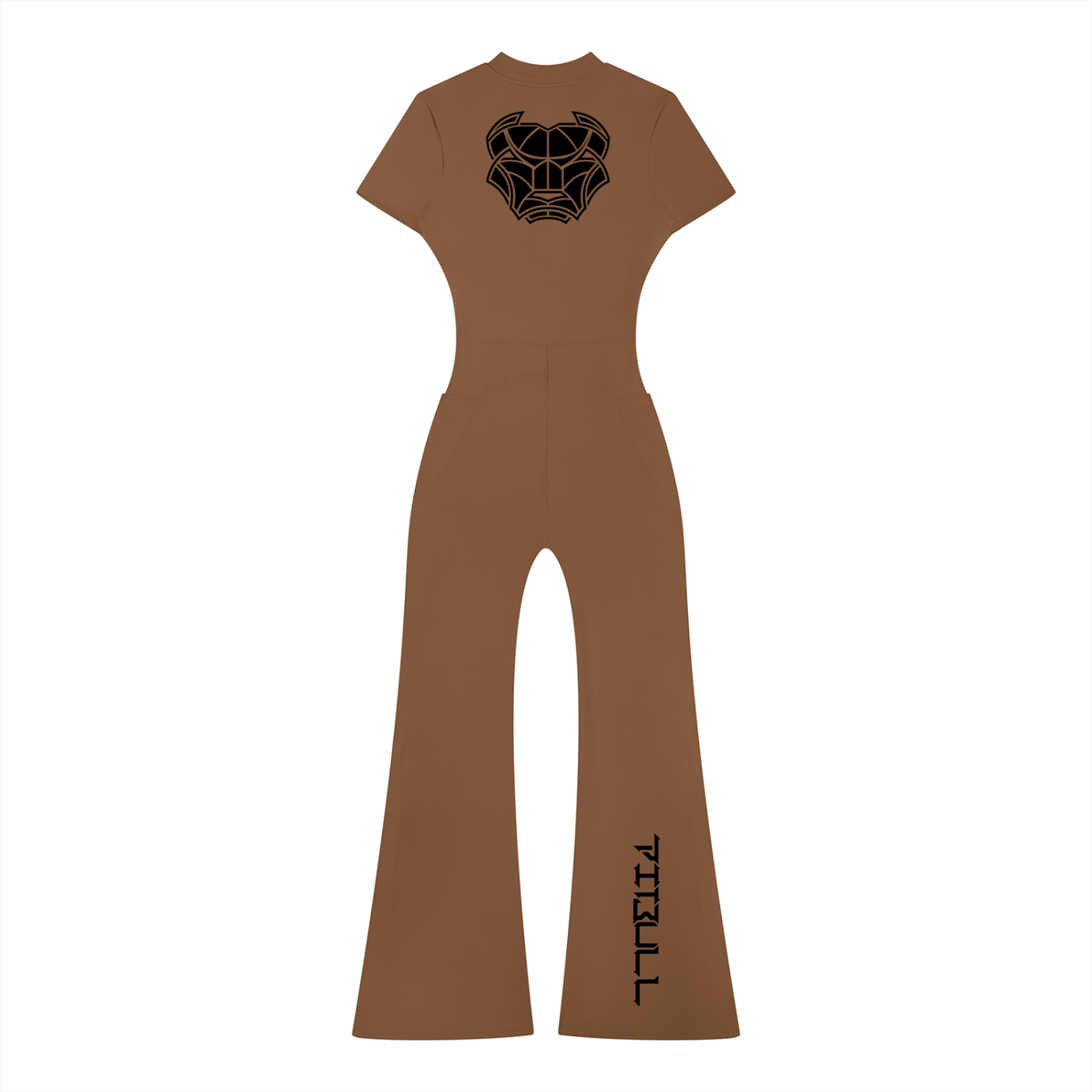 Pitbull Women’s Tight Flared Leg Quarter-Zip Jumpsuit
