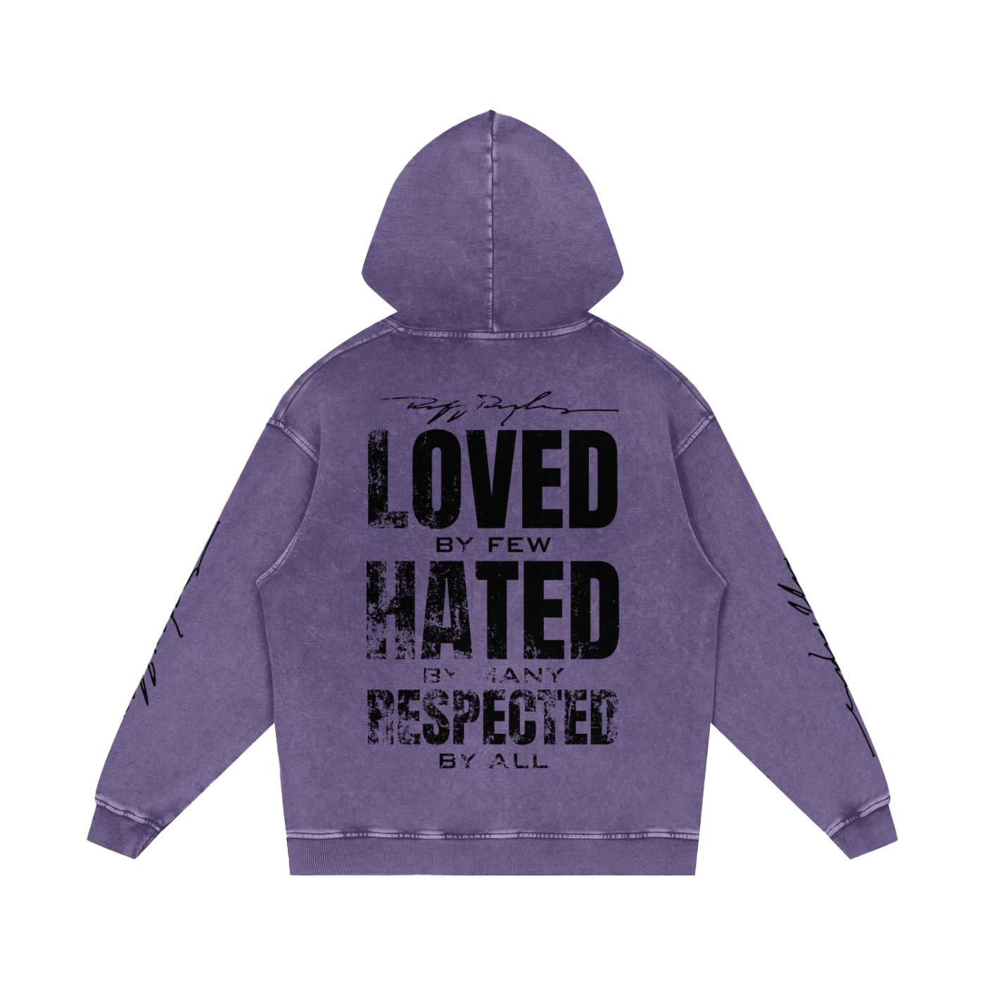 RR Grunge Snow Washed Loose Cotton Hoodie