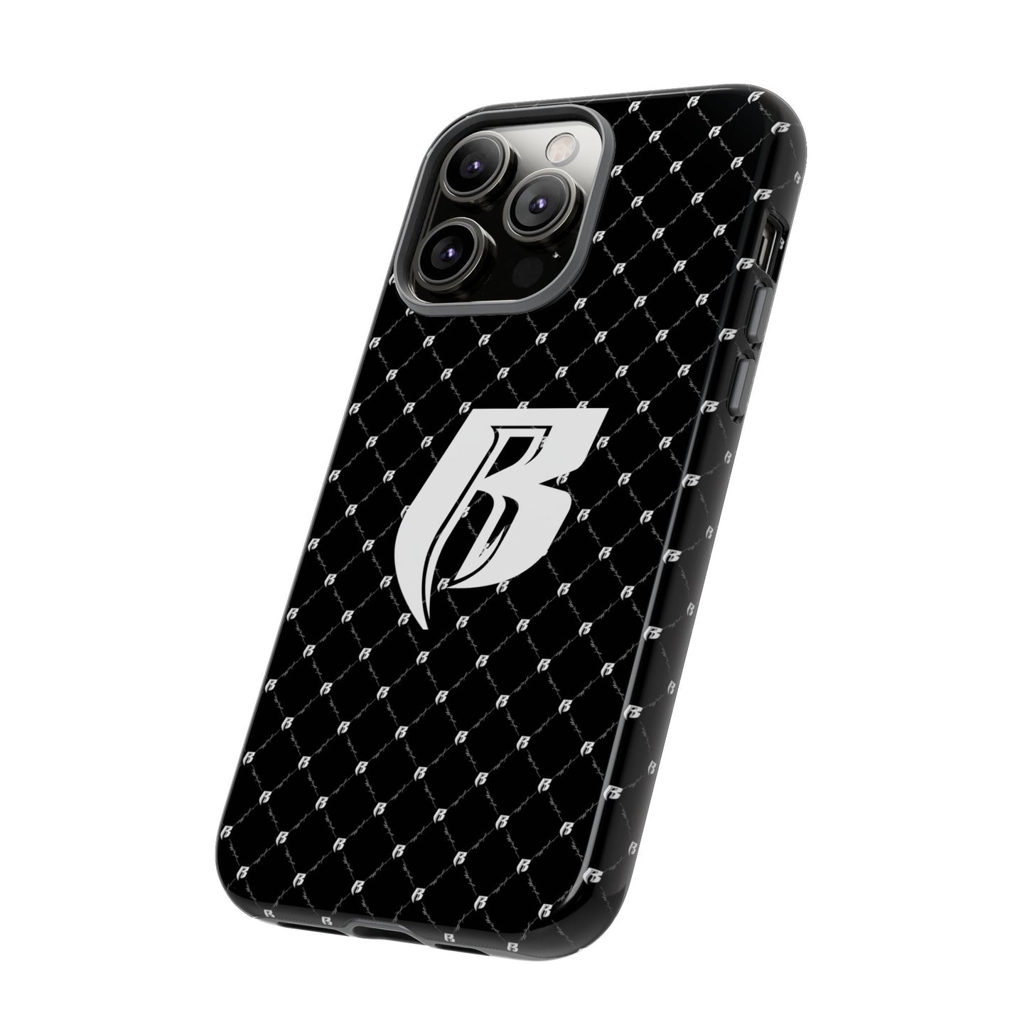 Black RR Patterned Tough Case – Monogram 'R' Protective Phone Case