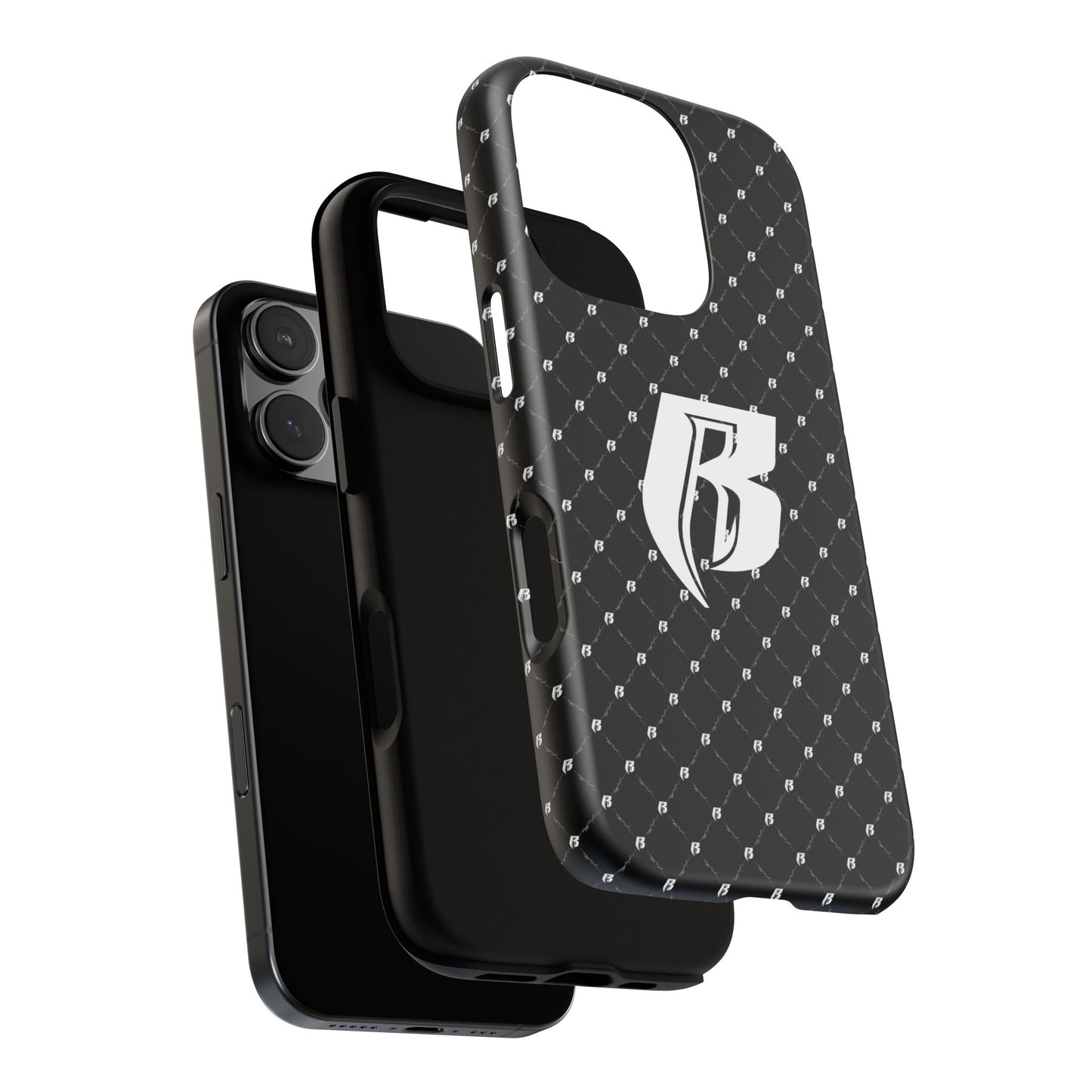 Black RR Patterned Tough Case – Monogram 'R' Protective Phone Case