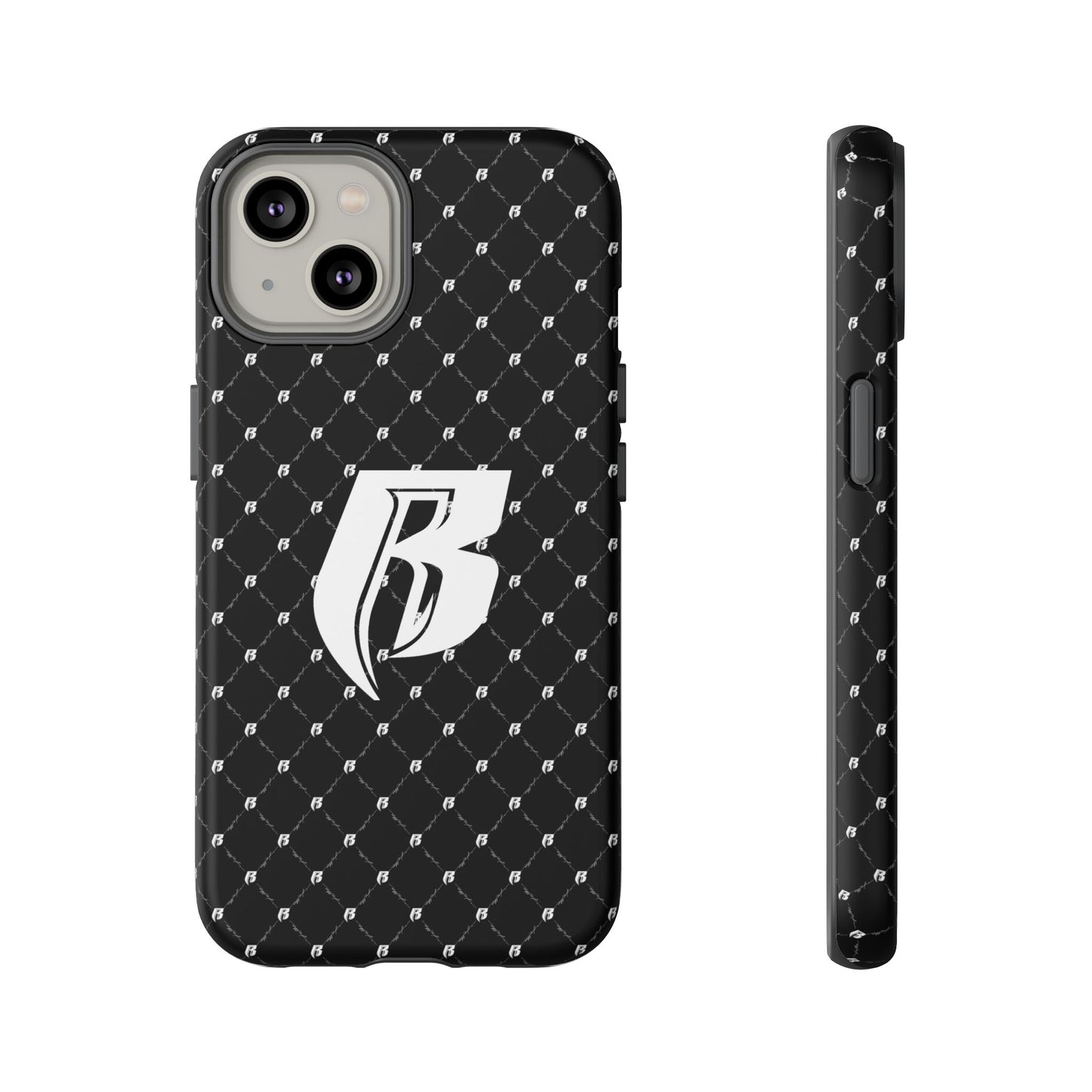 Black RR Patterned Tough Case – Monogram 'R' Protective Phone Case