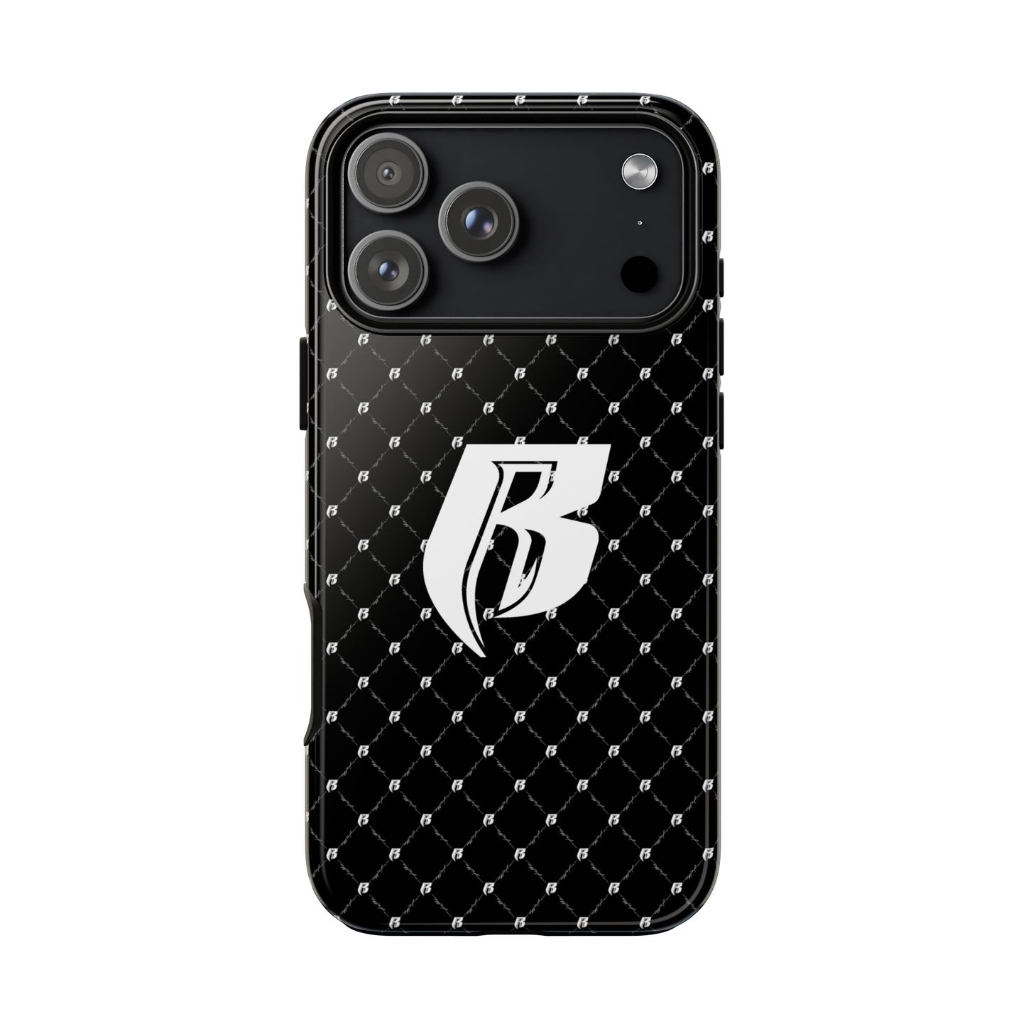 Black RR Patterned Tough Case – Monogram 'R' Protective Phone Case