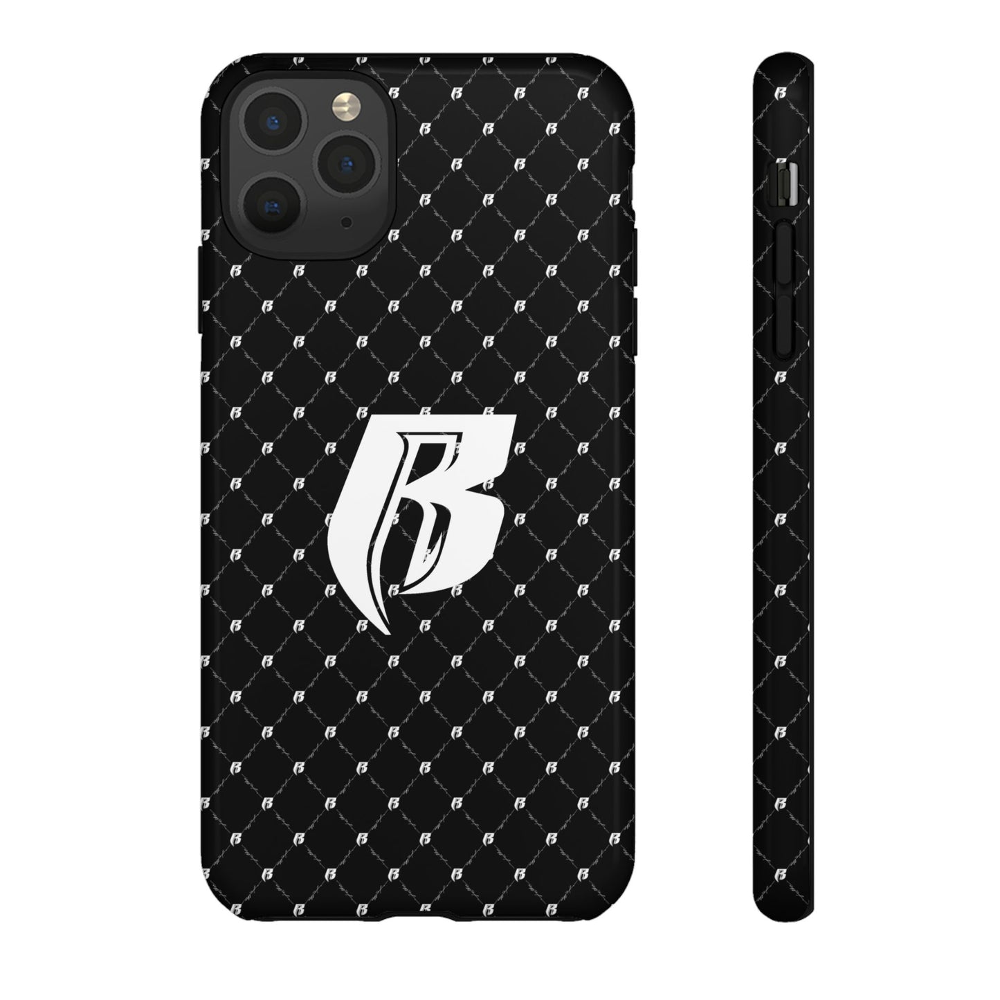 Black RR Patterned Tough Case – Monogram 'R' Protective Phone Case