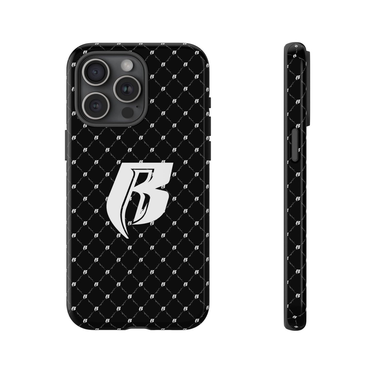 Black RR Patterned Tough Case – Monogram 'R' Protective Phone Case