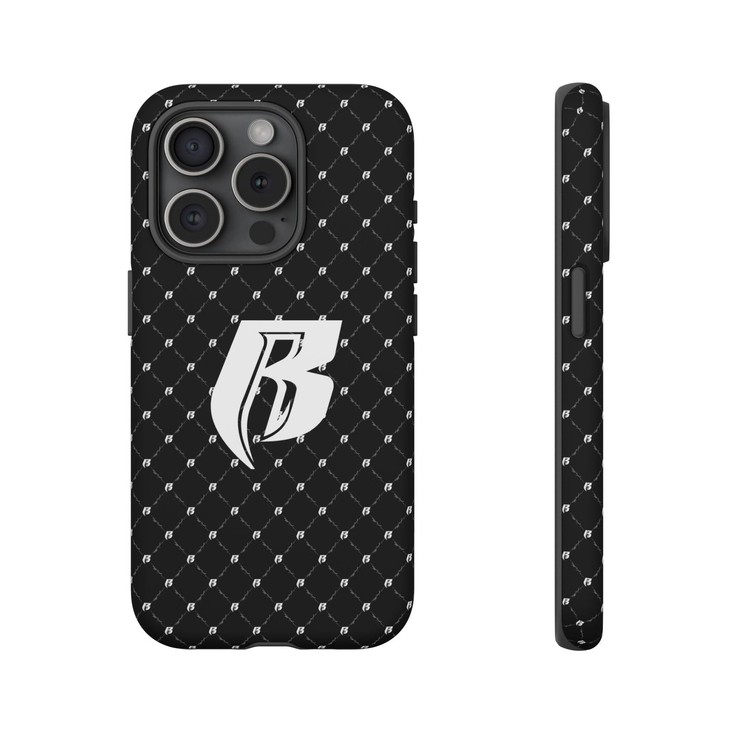 Black RR Patterned Tough Case – Monogram 'R' Protective Phone Case