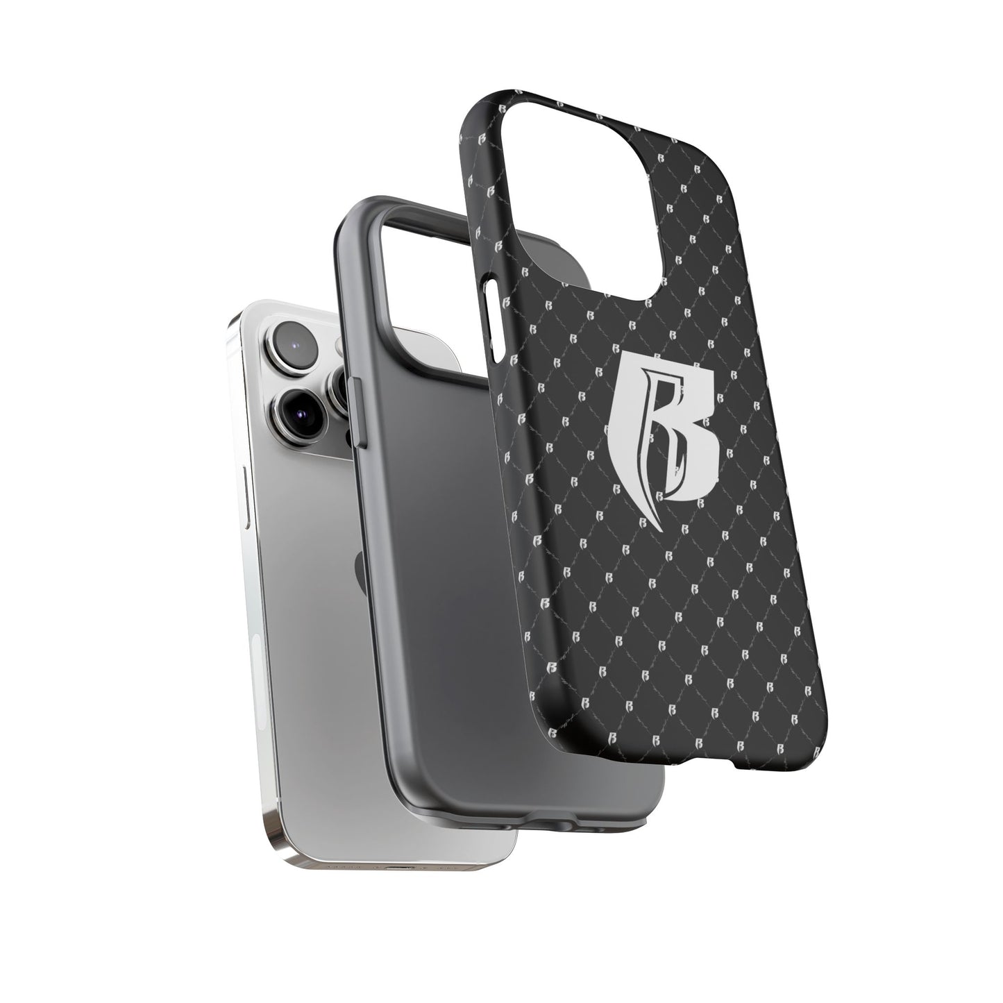 Black RR Patterned Tough Case – Monogram 'R' Protective Phone Case
