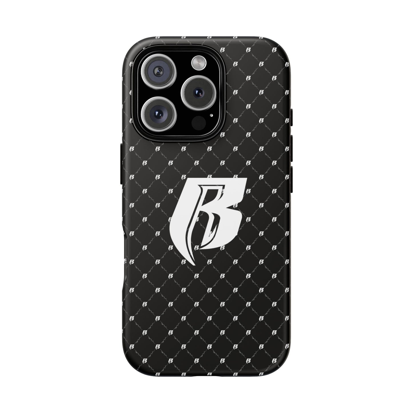 Black RR Patterned Tough Case – Monogram 'R' Protective Phone Case