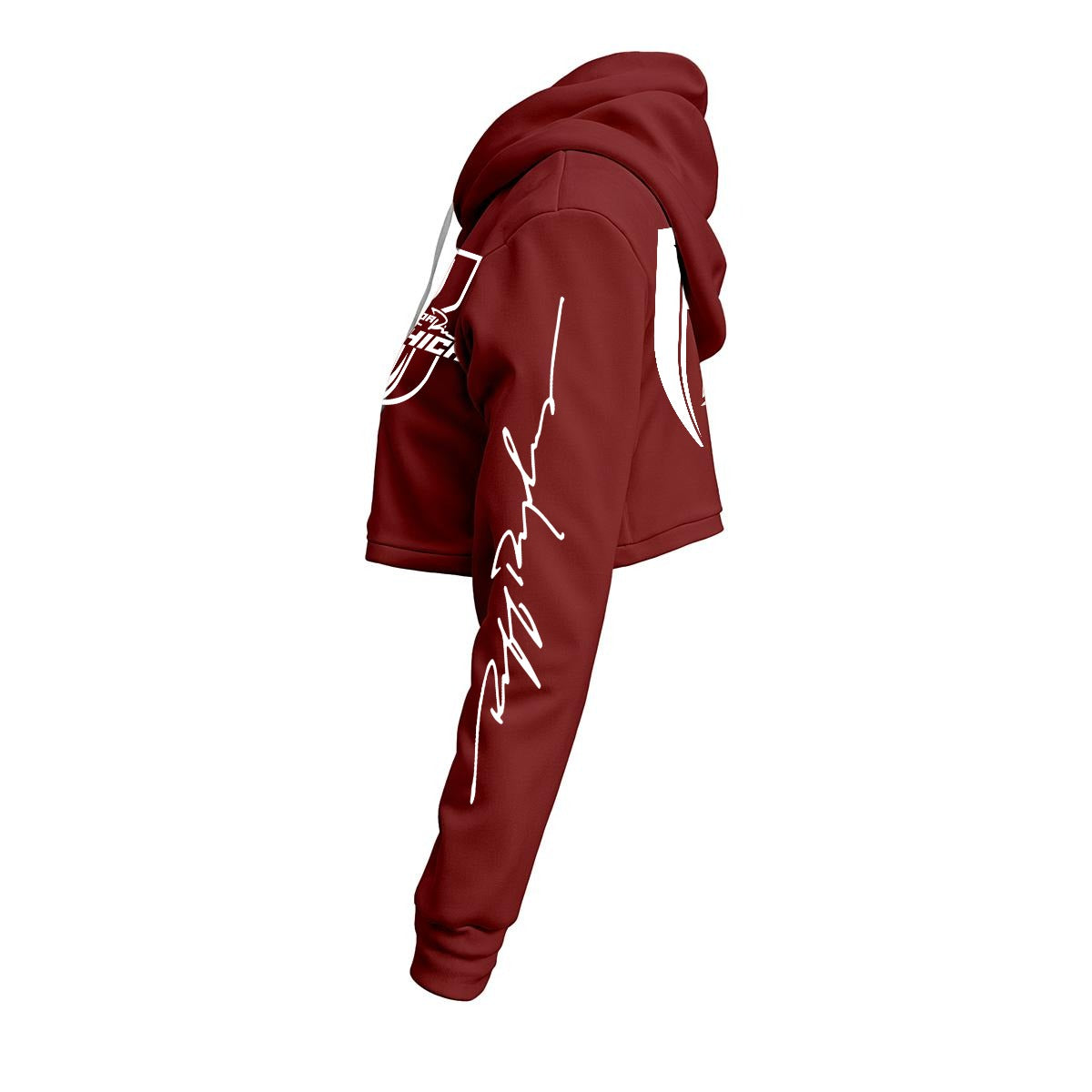 White Print Ride Or Die Chick Cropped Hoodie | Fleece Lining