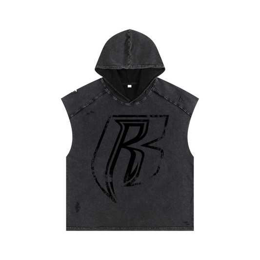 RR GRUNGE Snow Washed Boxy Hoodie Tank Top