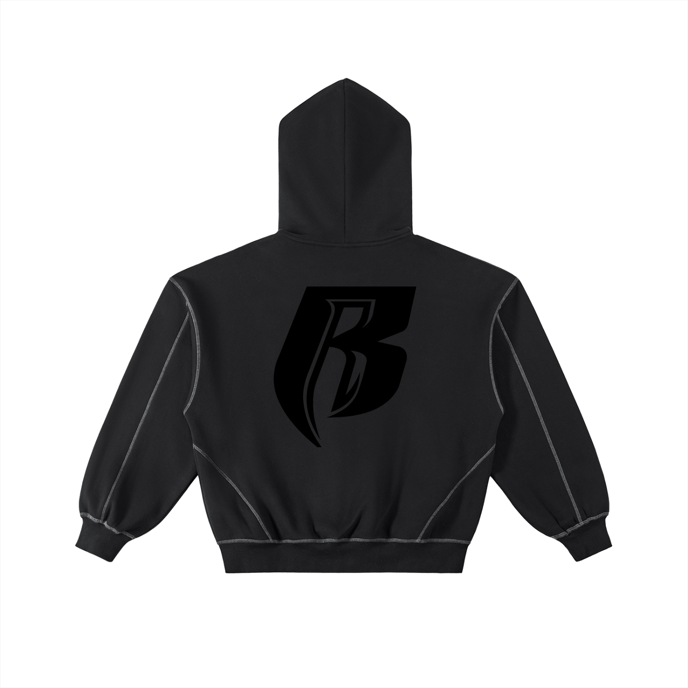 RR Moden R Contrast-Stitched Boxy Fleece Zip Hoodie