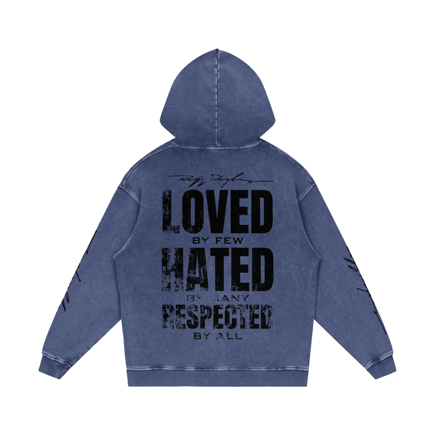 RR Grunge Snow Washed Loose Cotton Hoodie