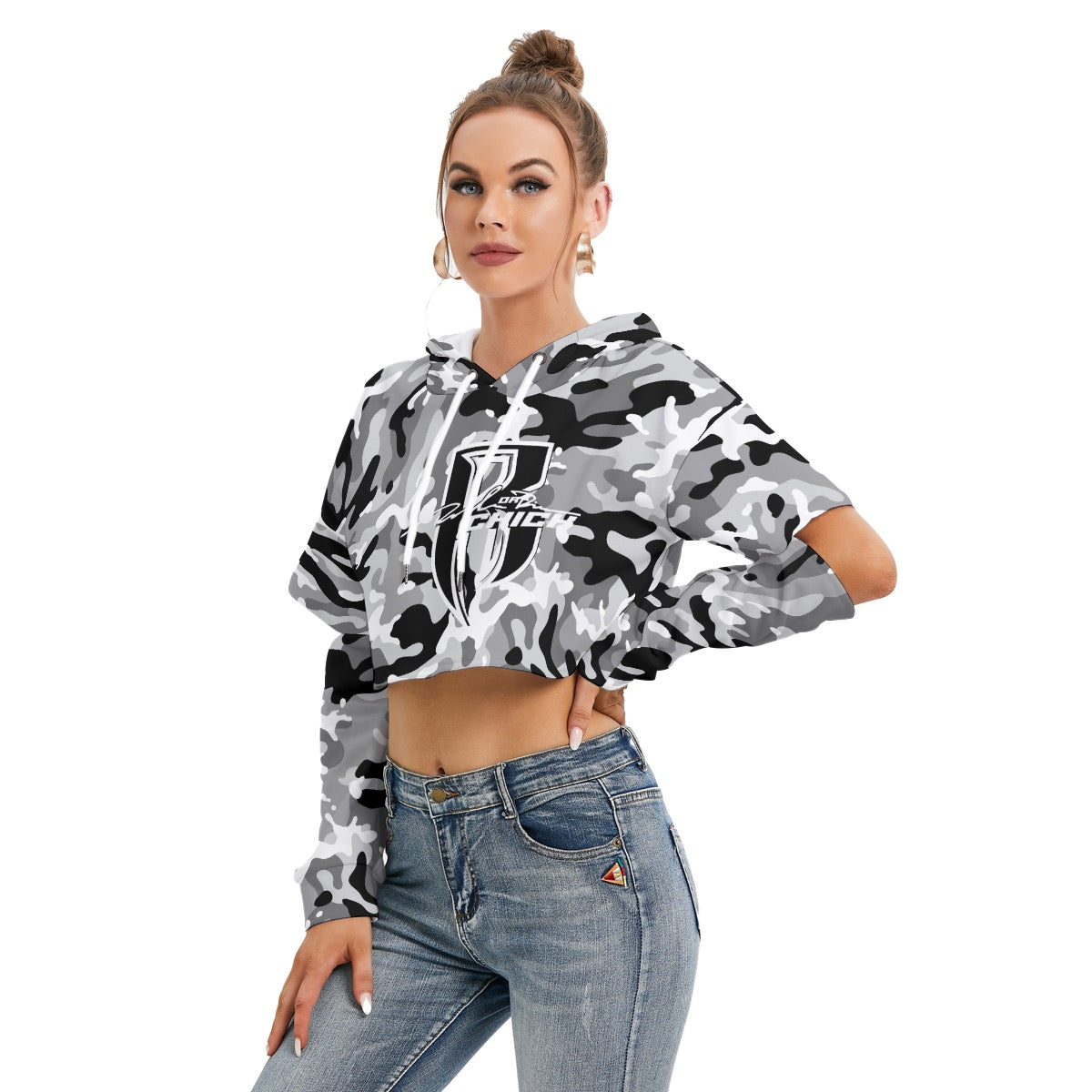 Ride Or Die Chick Urban Camo Heavy Fleece Hoodie With Hollow Out Sleeve