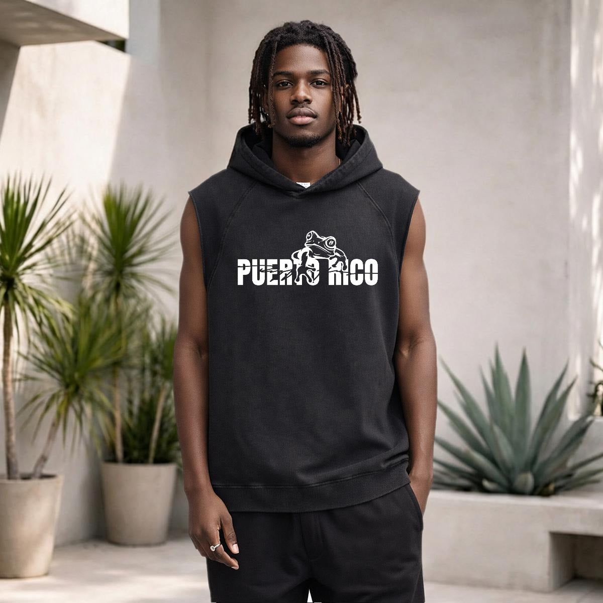 Puerto Rico  Loose Sleeveless Hoodie