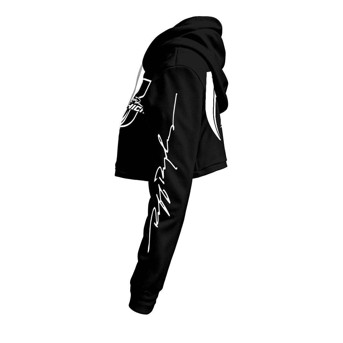 White Print Ride Or Die Chick Cropped Hoodie | Fleece Lining