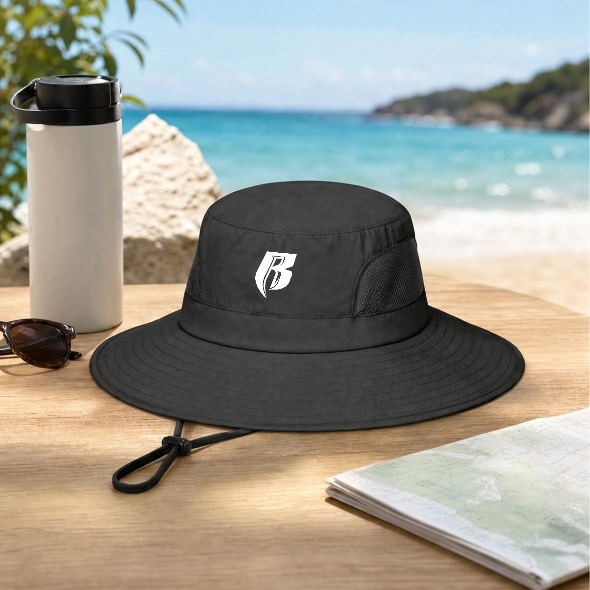 Wht R Wide Brim Sun Hat