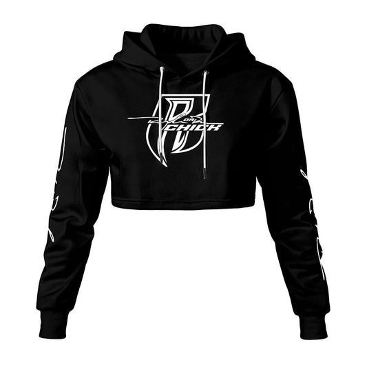 White Print Ride Or Die Chick Cropped Hoodie | Fleece Lining