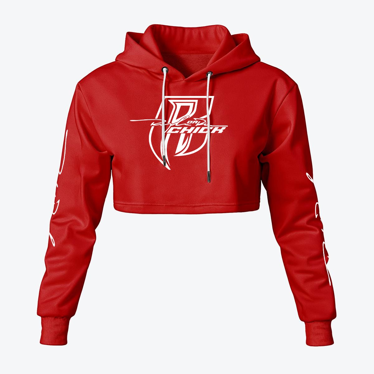White Print Ride Or Die Chick Cropped Hoodie | Fleece Lining
