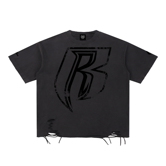 Snow Washed Raw-Hem T-Shirt