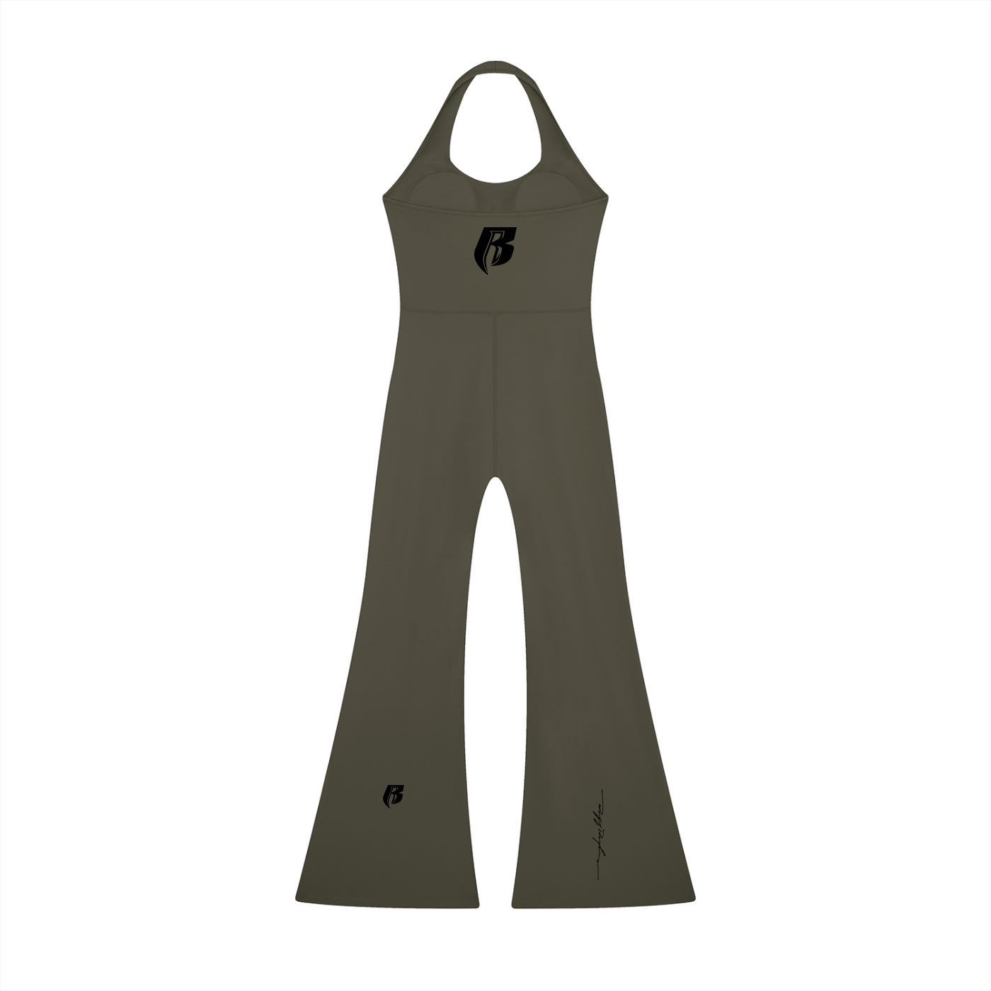 Blk Print Women’s Halter Flared Jumpsuit