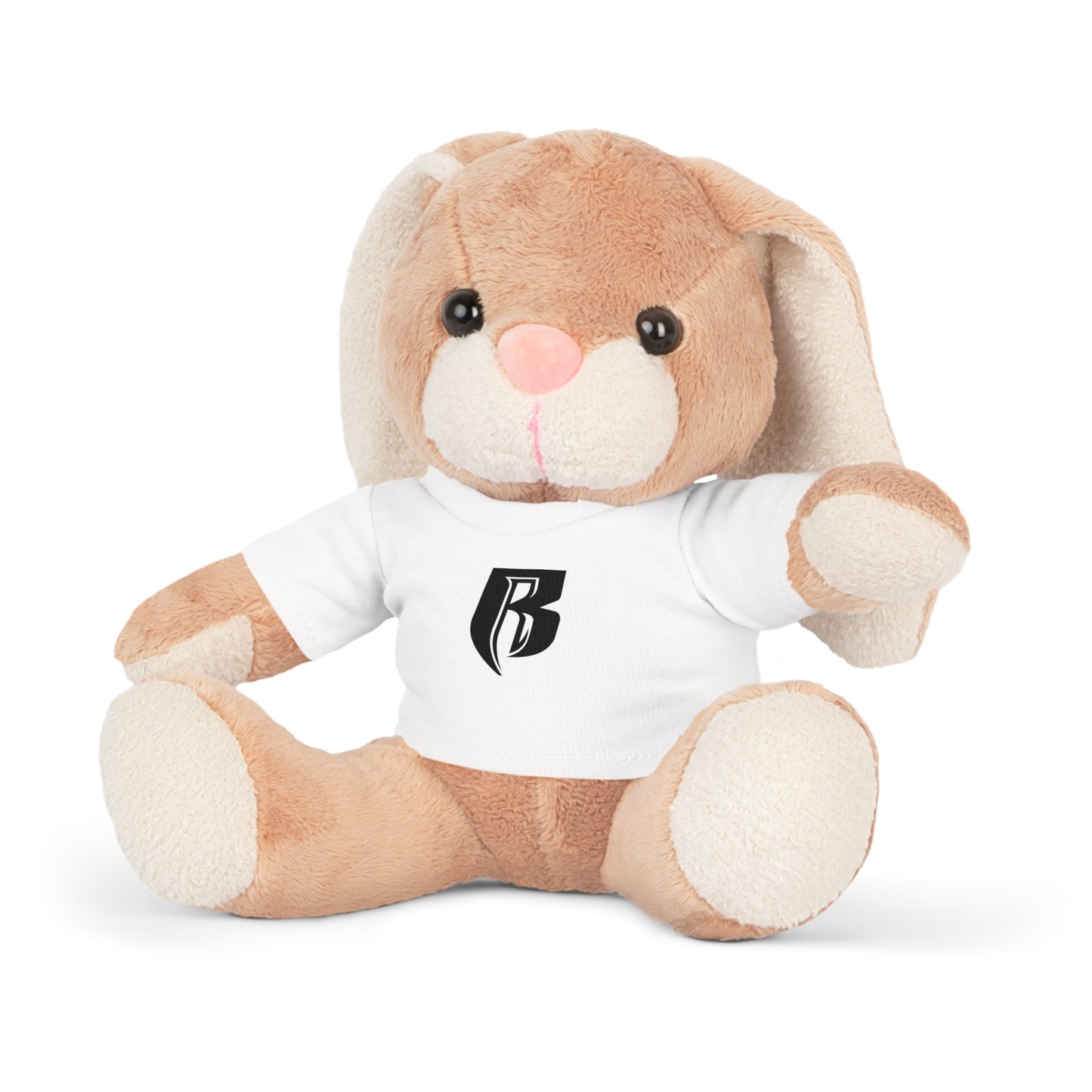 Embroidered 'R' Logo Teddy Bear Plush with White T‑Shirt