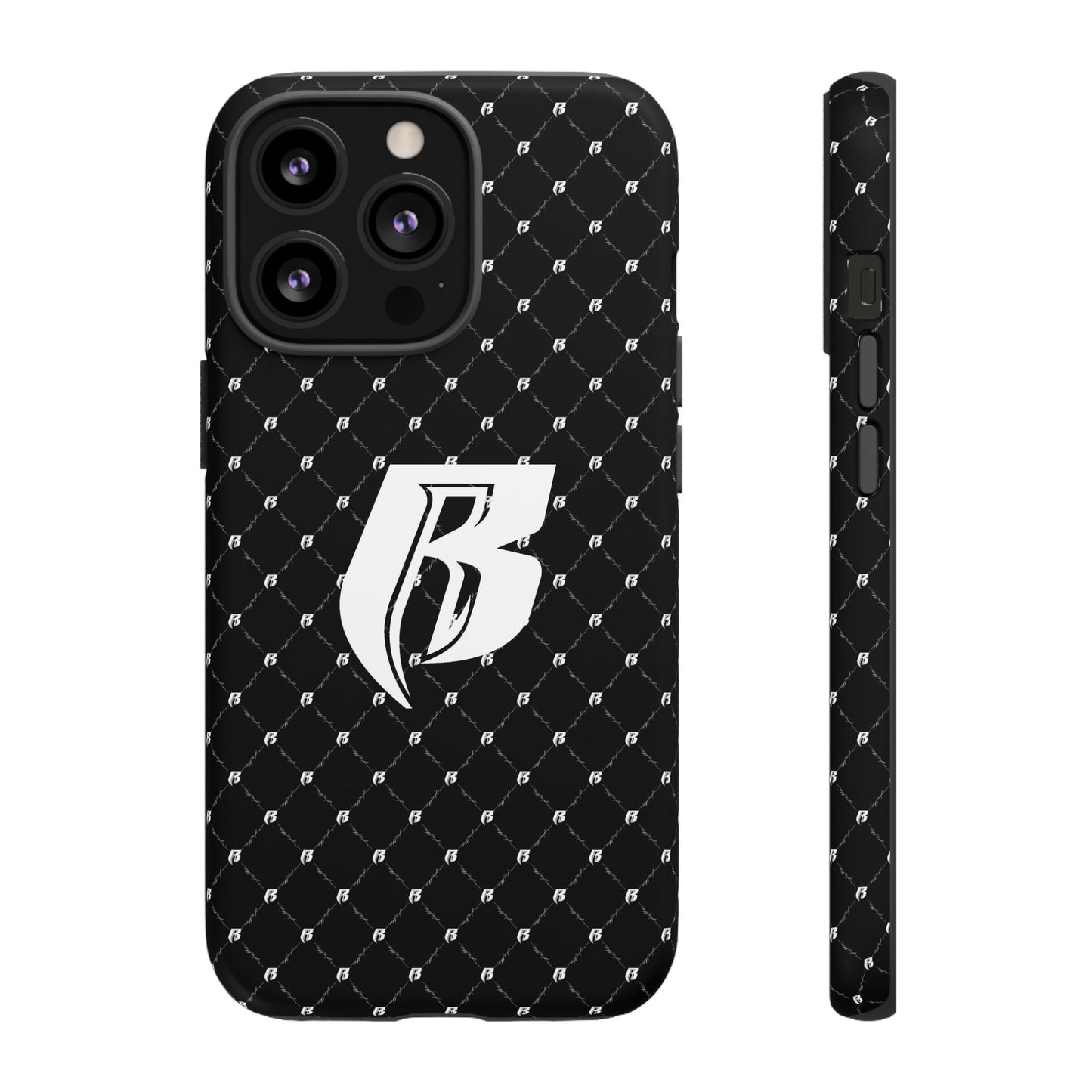 Black RR Patterned Tough Case – Monogram 'R' Protective Phone Case