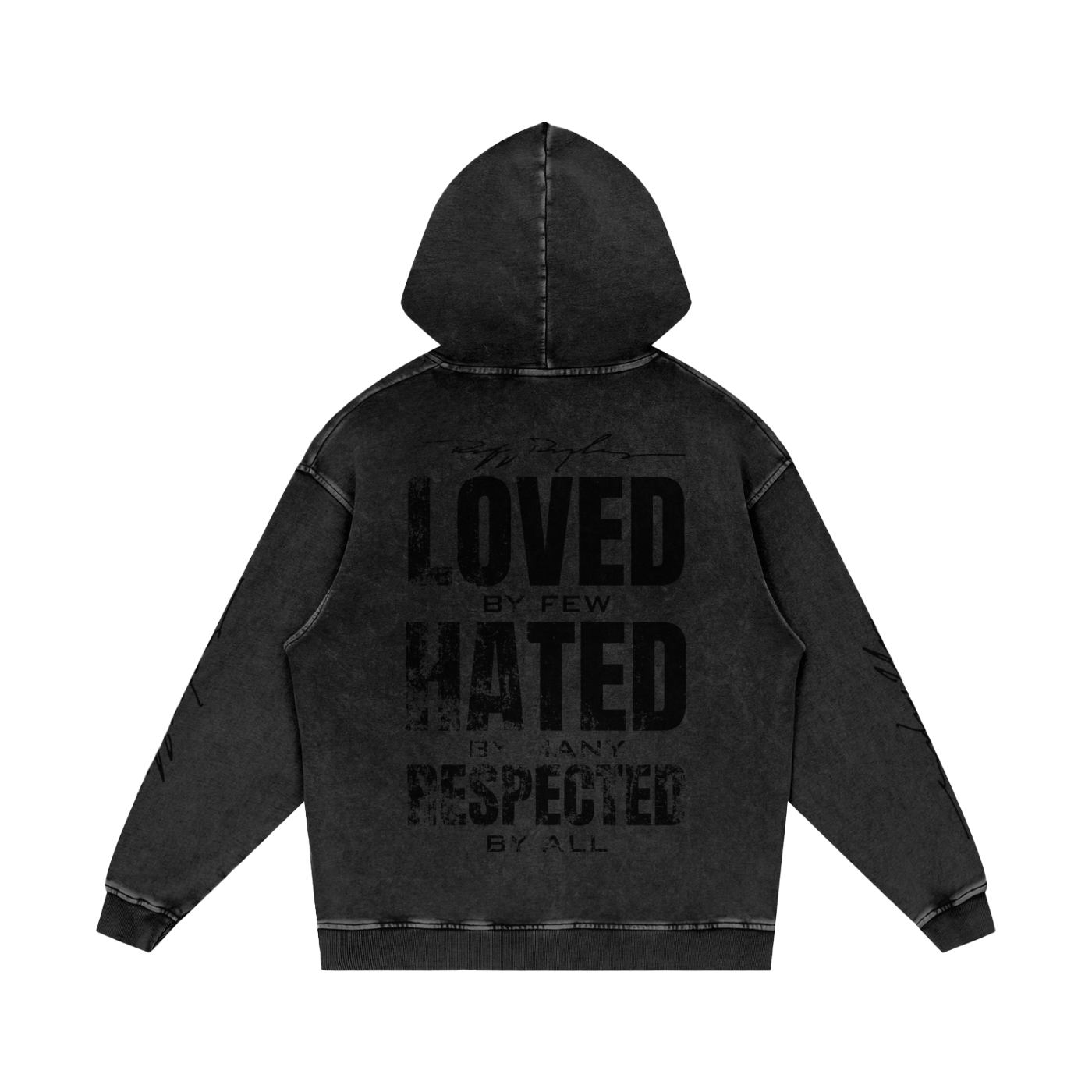 RR Grunge Snow Washed Loose Cotton Hoodie