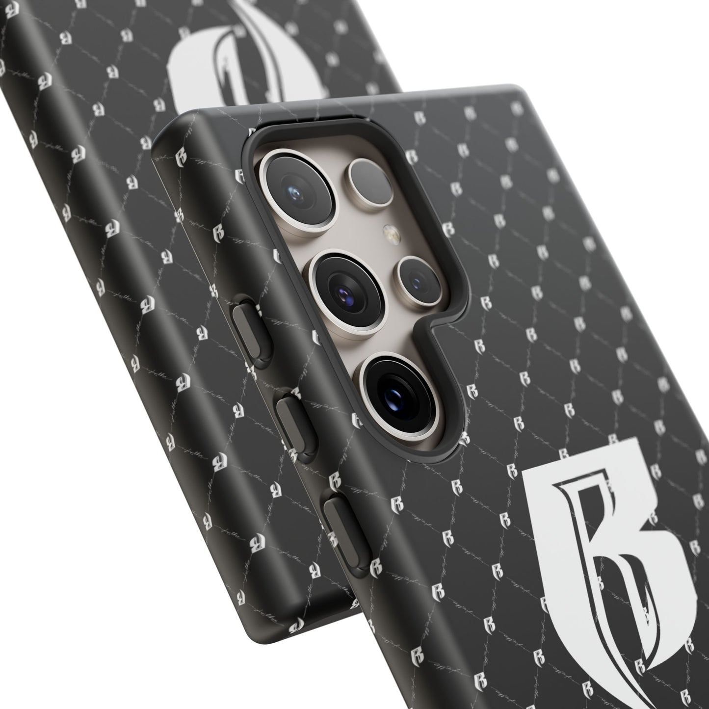 Black RR Patterned Tough Case – Monogram 'R' Protective Phone Case