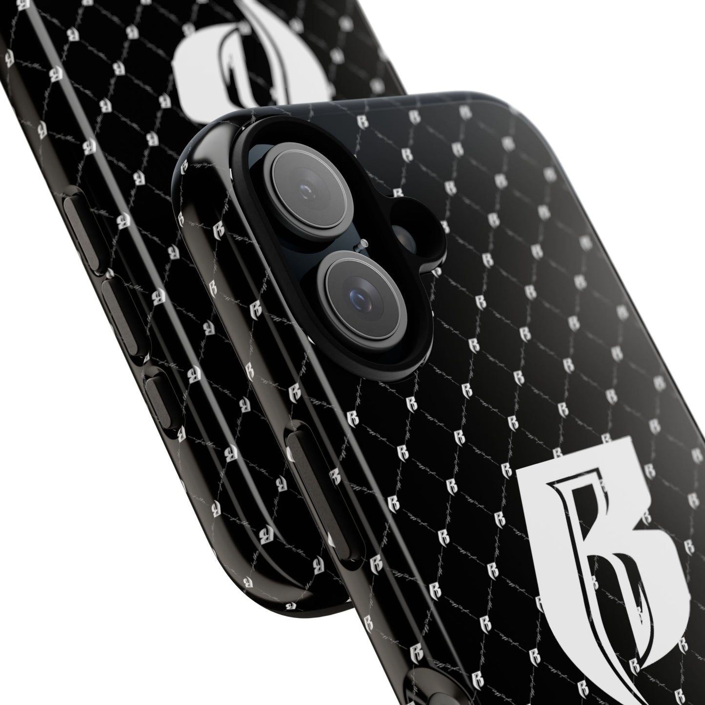 Black RR Patterned Tough Case – Monogram 'R' Protective Phone Case